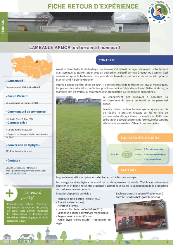 Dephy LAMBALLE-ARMOR, un terrain à l'honneur - DEPHY Collectivités - Bretagne